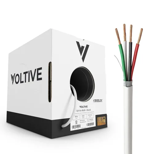 Miniatura 7 de Voltive Cable de altavoz 10/2, CL3 en pared y entierro directo, negro, 100 pies - 10 AWG, 2 conductores, cobre trenzado sin oxígeno, listado UL