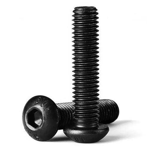 Miniatura 10 de Tornillos de cabeza de botón M5-0.031 x 0.315 in Tornillos de acero de aleación de grado 10.9 métricos, acabado de óxido negro, totalmente roscado