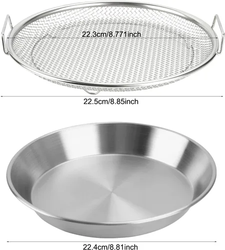 Miniatura 3 de Bandeja de filtro de aceite, coladores de canasta de drenaje de malla de acero inoxidable, accesorios para freidora de aire para drenar alimentos