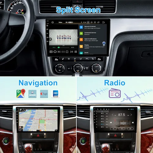 Miniatura 5 de Estéreo de Coche Universal de 9 Pulgadas con Pantalla Táctil Android 13 Radio de Coche Doble Din Inalámbrico Carplay y Android Auto Navegación