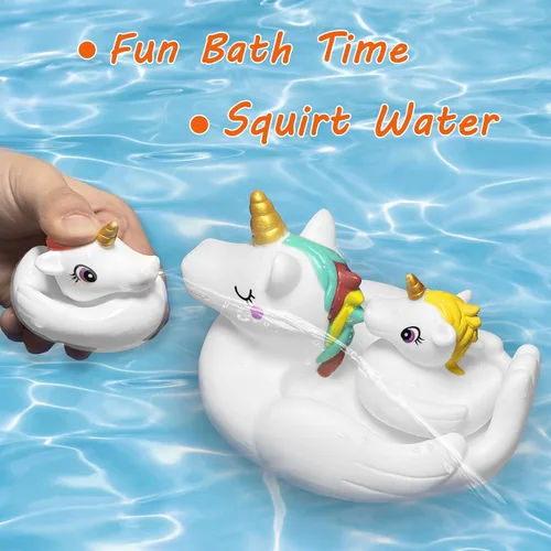 Miniatura 3 de Juguetes de baño para bebés, bonitos juguetes de baño de unicornio para niños pequeños, juguetes de bañera para niños y niñas, juguetes de ducha