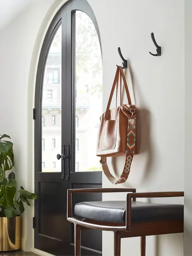 Miniatura 3 de Amerock HBX37013MB - Gancho decorativo de pared de triple punta, color negro mate para abrigos, sombreros, mochilas, bolsos, ganchos para baño, Mate