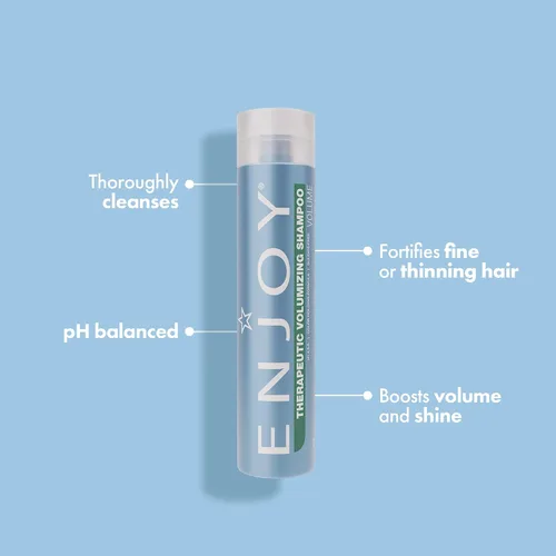 Miniatura 2 de Enjoy Champú terapéutico voluminizador, limpiador estimulante y espesante del cuero cabelludo para cabello fino o adelgazante, menta, árbol de té