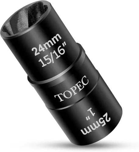 Miniatura 10 de Topec Herramienta de extracción de tuerca de birlo reversible, kit de extracción de bloqueo de rueda de 5 piezas, removedor de tuerca de birlo
