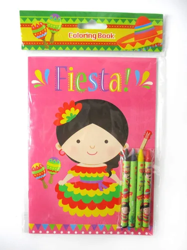Miniatura 4 de TINYMILLS Juego de libros para colorear de fiesta mexicana para niños, recuerdos de fiesta con 12 libros para colorear y 48 crayones para fiesta