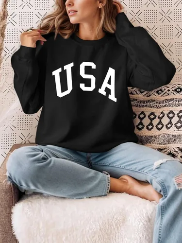 Miniatura 4 de Langwyqu - Suéter holgado de tamaño extragrande para mujer, diseño de cuello redondo y manga larga