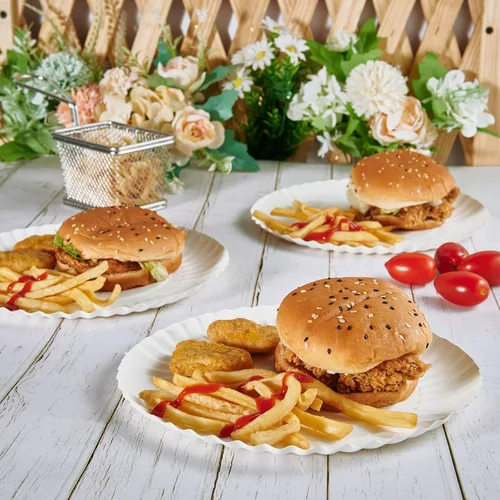 Miniatura 3 de JOLLY PARTY Platos de papel de 8.5 pulgadas sin recubrimiento, 600 unidades de platos desechables diarios, platos de papel ligeros blancos, platos