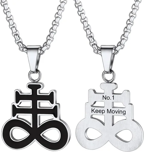 Miniatura 109 de PROSTEEL Satanic Jewelry Upside Down Cross Necklace for Men Women, 316L Stainless Steel/925 Sterling Silver Inverted Cross/Leviathan Cross Pendant