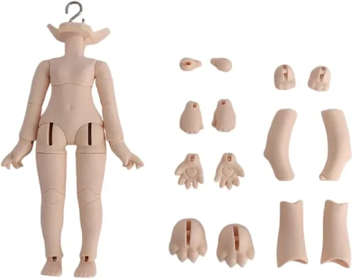 Nuevo cuerpo de muñeca 1/12BJD para cabeza GSC, muñeca OB11 reemplazo cuerpo, con accesorios para el cuerpo de animales, tres usos, figuras de Blanco