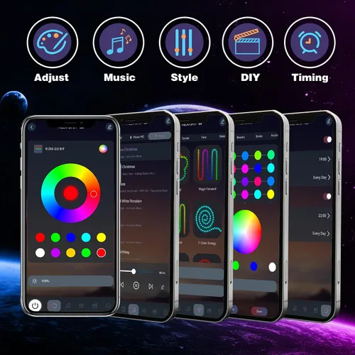 Miniatura 6 de KSIPZE Luces Permanentes para Exteriores Impermeables IP67, Luces LED Inteligentes RGB+IC para Aleros con Control por App y Botón, Más de 200 Modos