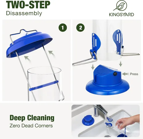 Miniatura 6 de Kingsyard Alimentador para Azulejos Mejorado para Colgar al Aire Libre, Tubo de Metal para Gusanos de la Harina con Percha Ensanchada para Pájaros