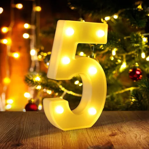 Miniatura 12 de Símbolo Ampersand LED Grande &, Letras de Marquesina Cartel 26 Letras del Alfabeto y 10 Números Luminosos para Decoración de Fiestas, Números