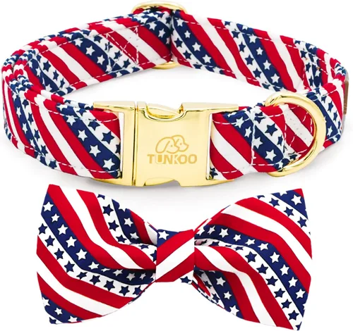 Miniatura 11 de Tunkoo Pink Daisy - Collar para perro con corbata de lazo de flores, collar ajustable de algodón de alta calidad, hebilla de metal duradera