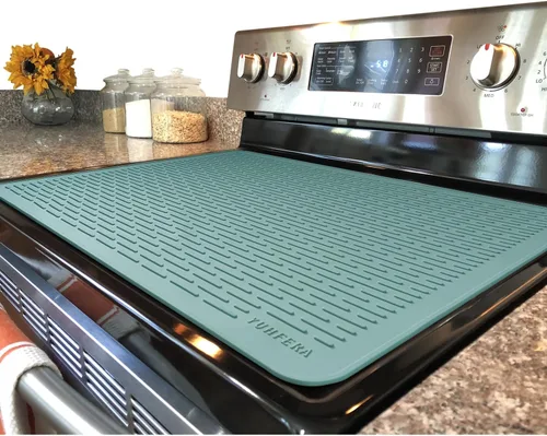 Miniatura 14 de YUHFERA Cubierta superior de estufa para estufa eléctrica, tapete de silicona para encimera de vidrio, protector de placa de vidrio, alfombrillas