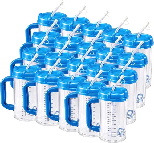 Miniatura 10 de Vakly - Jarra hospitalaria con aislamiento de doble pared y seguimiento de agua - Termo de 32 oz de capacidad para agua fría y caliente recargable