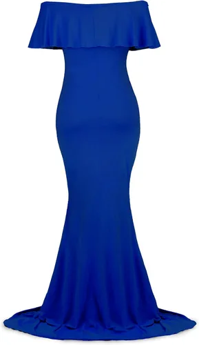 Miniatura 2 de Molliya - Vestido largo para mujer, de maternidad, con volantes, sin mangas, elástico, maxivestido.