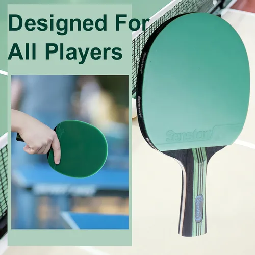 Miniatura 6 de Senston Paletas de ping pong para entretenimiento o competición - Juego de paletas de ping pong con velocidad avanzada, control Verde