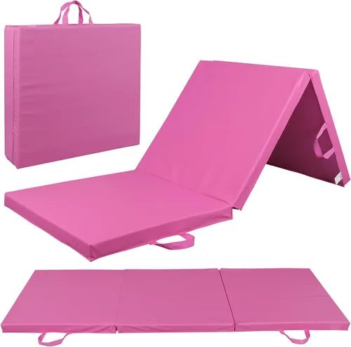 Miniatura 11 de Alfombrilla de gimnasia plegable portátil de tres pliegues de 6 x 2 pies, extra gruesa, de espuma, aeróbicos, yoga, artes marciales, artes