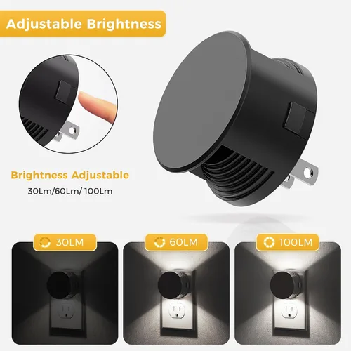 Miniatura 4 de L LOHAS LED Luces nocturnas enchufables a la pared, [paquete de 2] Luz nocturna enchufable con sensor de luz, brillo ajustable, luz blanca diurna