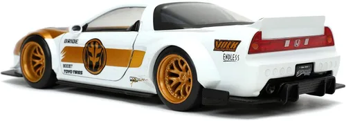 Miniatura 3 de Jada Toys Power Rangers 1:24 2002 Honda NSX Type-R Japan Spec - Auto fundido a presión con figura de Ranger blanco de 2.75 pulgadas, juguetes