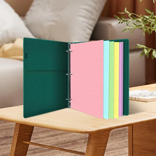 Miniatura 3 de Papel rayado colorido de 3 agujeros, 100 hojas/200 páginas, recambios de líneas de papel de hojas sueltas, 20 hojas por color, 8.5 x 11 pulgadas
