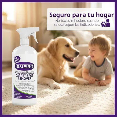 Miniatura 5 de FOLEX Spray limpiador profesional de alfombras de 34 onzas, limpiador de manchas para alfombras y tapicería, removedor de manchas para mascotas