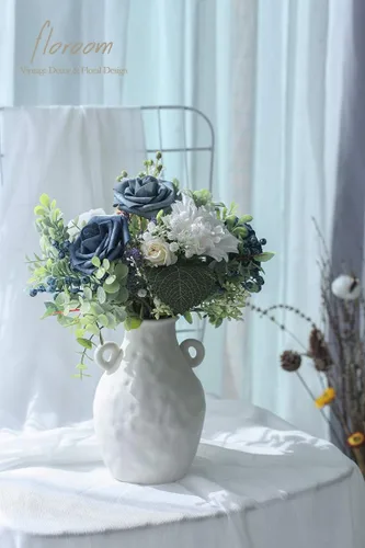 Miniatura 5 de Floroom Flores artificiales de espuma, aspecto real, con tallos, para manualidades, ramos de boda, centros de mesa, despedida de soltera, fiesta, 25