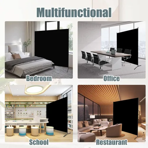 Miniatura 5 de Divisor de habitación, pantalla de privacidad de un solo panel, 71 x 72 pulgadas de alto, divisor grande para separación de habitaciones, tela