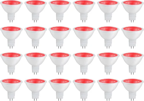 Miniatura 20 de Sunlite Foco reflector LED MR16 41047, 90 lúmenes, 3 vatios (ecualizador de bombilla halógena de 25 W) 12 V, base bi-pin GU5.3, no regulable, Rojo