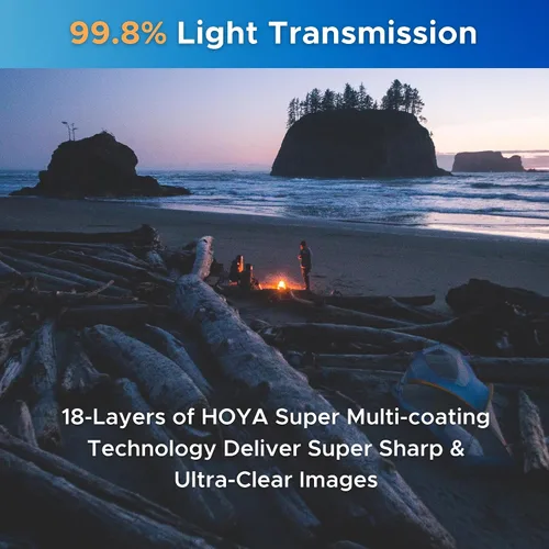 Miniatura 5 de Hoya Filtro UV antiestático EVO de 1.457 in — Filtros de cámara con revestimiento SMC de 16 capas, 0.118 in de grosor, vidrio óptico UV para una