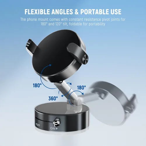 Miniatura 6 de NEEWER Versión de nivel de entrada, soporte magnético para teléfono celular, soporte plegable con ventosa al vacío para tu parabrisas de automóvil