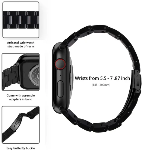 Miniatura 6 de Wongeto Correa de resina ligera, compatible con Apple Watch Band de 1.575 pulgadas, 1.496 pulgadas, 1.614 pulgadas, 1.654 pulgadas, 1.732 pulgadas