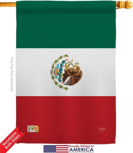 Miniatura 2 de Breeze Decor HG108357 - Banderas de México para el país de la nacionalidad mundial, impresiones decorativas, casa vertical de 28 x 40 pulgadas