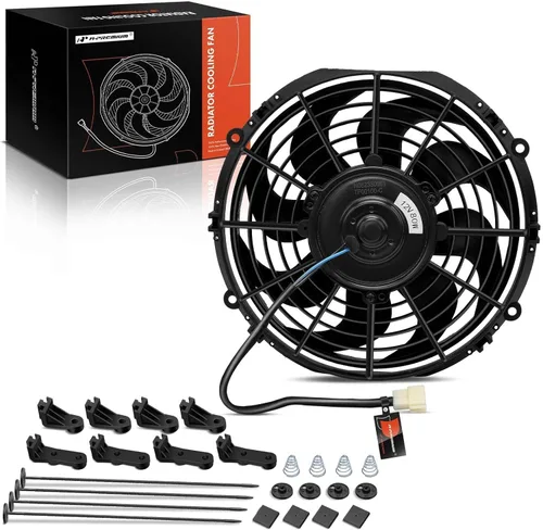 Miniatura 13 de A-Premium 6.5'' 16,5 cm Ventilador delgado universal de enfriamiento de radiador eléctrico de tracción, 12V 80W con kit de montaje