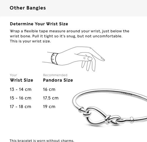 Miniatura 5 de PANDORA Pulsera de plata de ley 925 con nudo infinito, Metal
