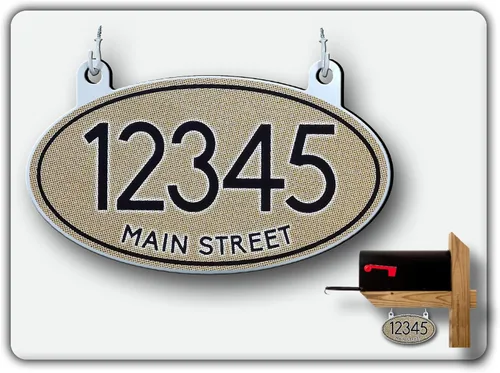 Miniatura 24 de Curb N Sign Placas de Números Colgantes para Buzón - Hechas de Material Compuesto de Aluminio - Súper Reflectantes, Opciones de Doble Cara Números
