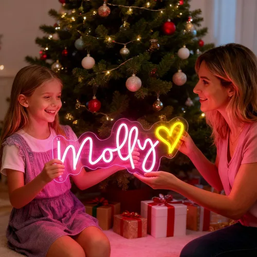 Miniatura 2 de HDJSIGN Letrero de neón personalizado para decoración de pared, letreros de luz de neón LED personalizables, luces de boda, dormitorio, hogar, sala