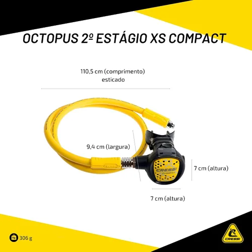 Miniatura 5 de Cressi Octopus Compact para reguladores de buceo - Compacto, confiable, ligero y cómodo - Fabricado en Italia por Cressi - Calidad desde 1946