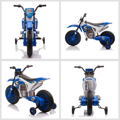 Miniatura 8 de Aosom Motocicleta para niños de 12V con neumáticos con banda de rodadura, bicicleta eléctrica de velocidad máxima de 5 mph para niños, motocicleta