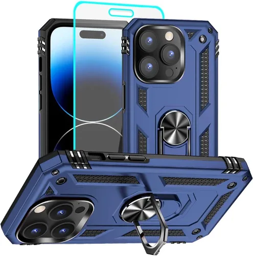Miniatura 33 de Funda para iPhone 13, iPhone 13, [grado militar de 16 pies probada en caídas], anillo protector a prueba de golpes para iPhone 13, azul
