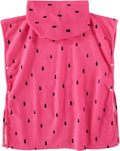 Miniatura 5 de Toalla de playa absorbente con capucha para niños y niñas, toalla de baño de microfibra con broches laterales (sandía, 6-7) 27.00 x 26.00 pulgadas