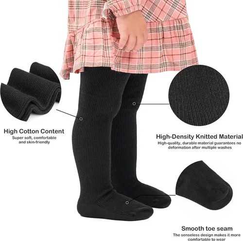 Miniatura 3 de Stelle Medias de bebé para niña, mallas de punto sin costuras, medias de algodón para bebés