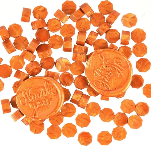 Miniatura 2 de 102 cuentas de sello de cera octágona, cuentas de cera de sellado dorado metálico premium para letras y certificados, tarjetas del día de San