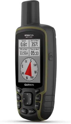 Garmin GPSMAP 65s, Dispositivo portátil operado por botón con altímetro y brújula, soporte ampliado de satélites y tecnología multibanda, pantalla a