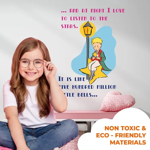 Miniatura 6 de EGD Decoración de pared para niños con cita de El Principito Calcomanía de pared para bebé niña y niño Azul, Blanco Estilo francés