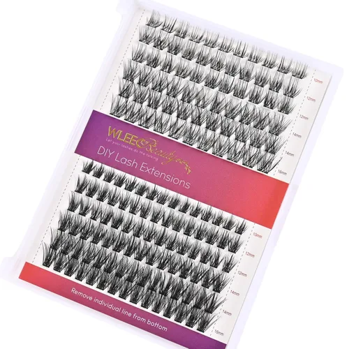 Miniatura 12 de Extensiones de pestañas de ojo ancho, 96 unidades, extensiones de pestañas individuales, rizo D, banda ancha (LC08, mezcla de 0.315 a 0.630 pulgadas)