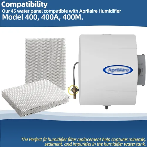 Miniatura 3 de 45 almohadillas de filtro de humidificador de repuesto para panel de agua compatible con modelos de humidificador Aprilaire para toda la casa 400
