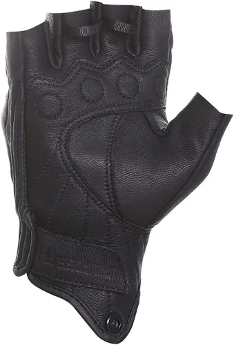 Miniatura 4 de Harssidanzar Guantes de Motocicleta sin Dedos, para Hombres Guantes de Cuero para Montar y Conducir con Nudillos de Mano GM037