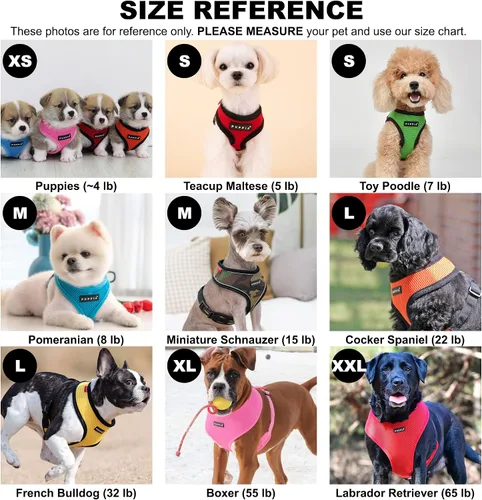 Miniatura 5 de Puppia - Arnés suave para perro, para colocarlo sobre la cabeza, sin estrangulamiento, malla transpirable de triple capa, correa de pecho ajustable