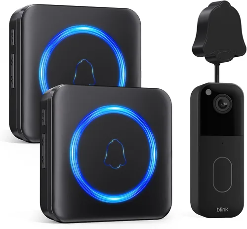 Miniatura 10 de Timbre de puerta inalámbrico compatible con Blink Video Doorbell (1.ª y 2.ª generación), receptor de enchufe para interiores y kit de transmisor